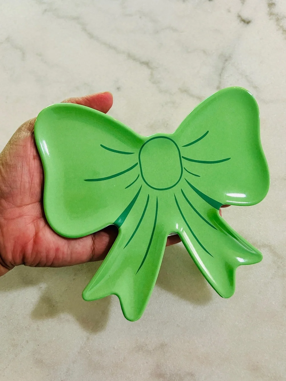 3 Bow Plates The Spring Shop Green Bow Plate- Party Bow Tray -Bow Dishes-NEW
